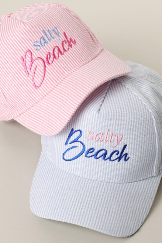 Salty Beach Embroidery Hat