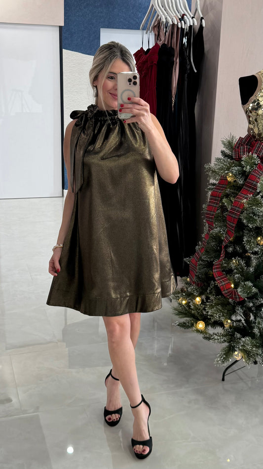 Bronze Halter Dress (Oversize)