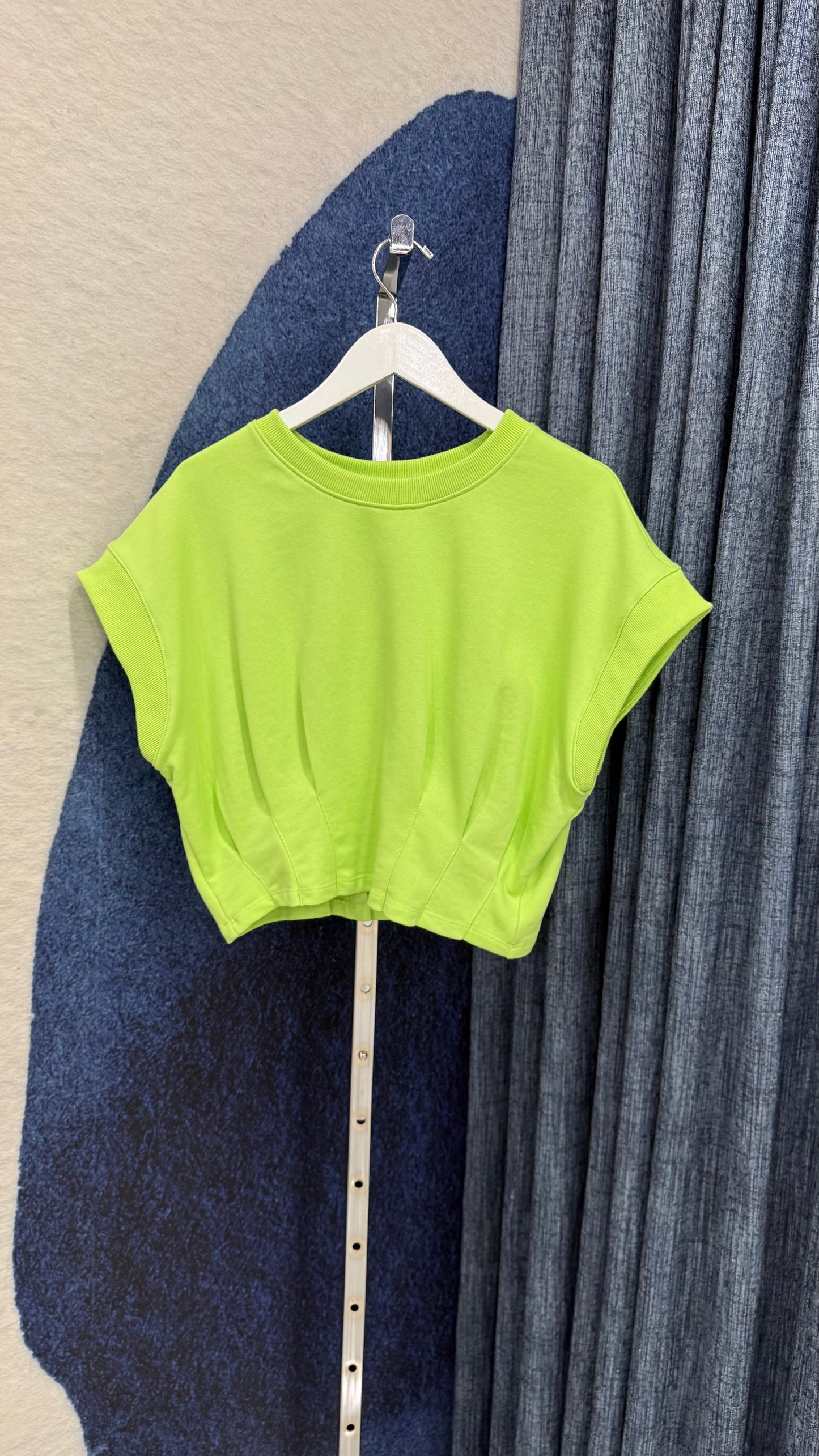 Pleated Cotton Top Lime