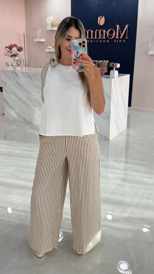 Stripe Wide Leg Pant & Top