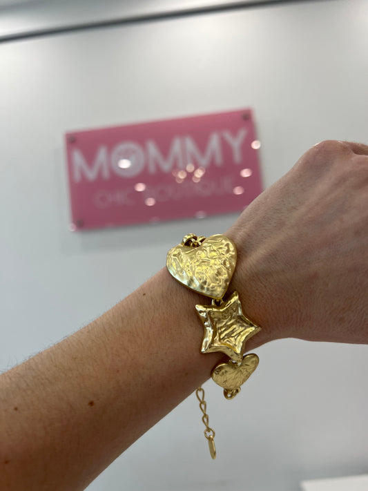 Flower, Heart & Star Bracelet