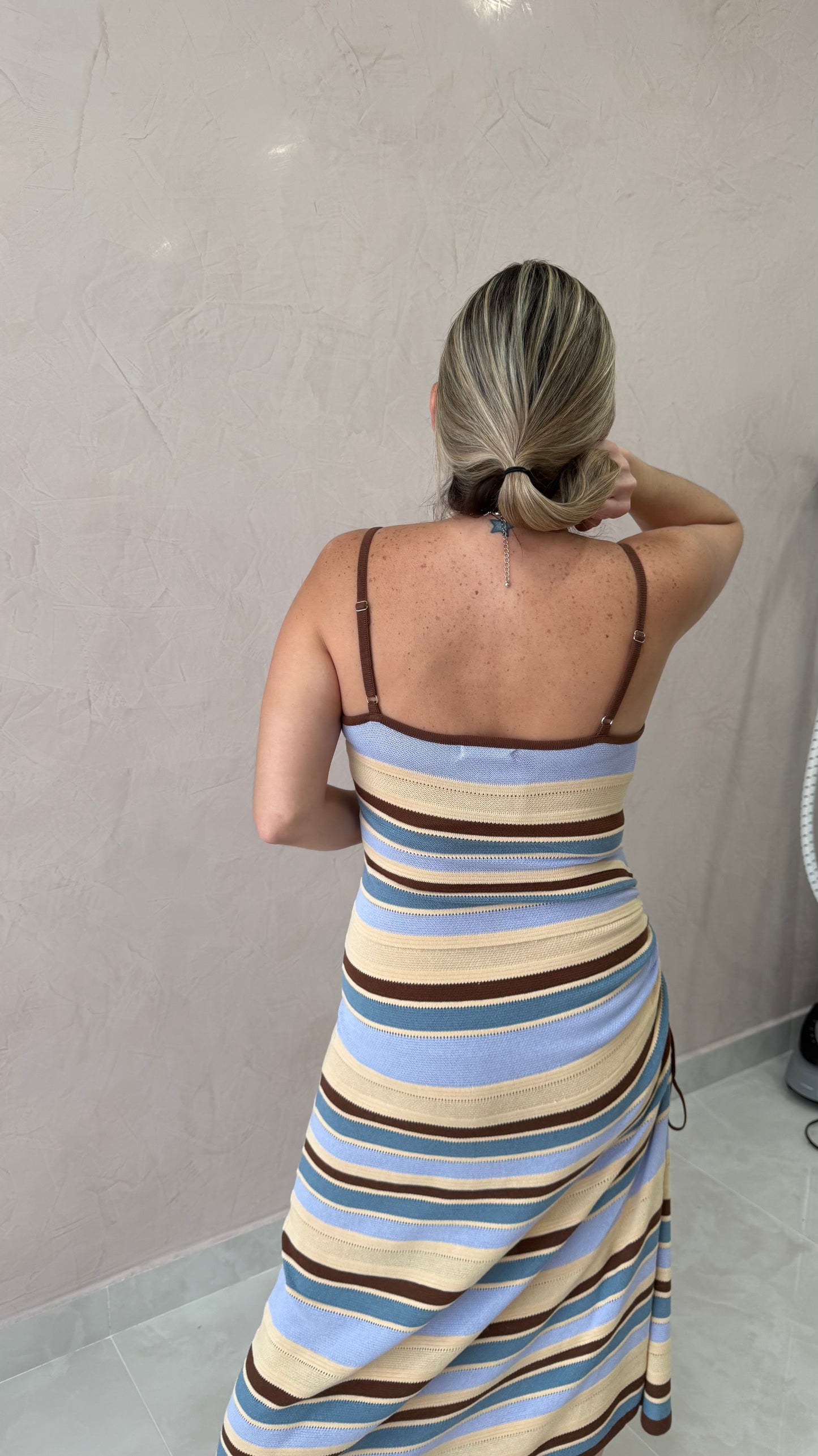 Striped  Knit Maxi Dress