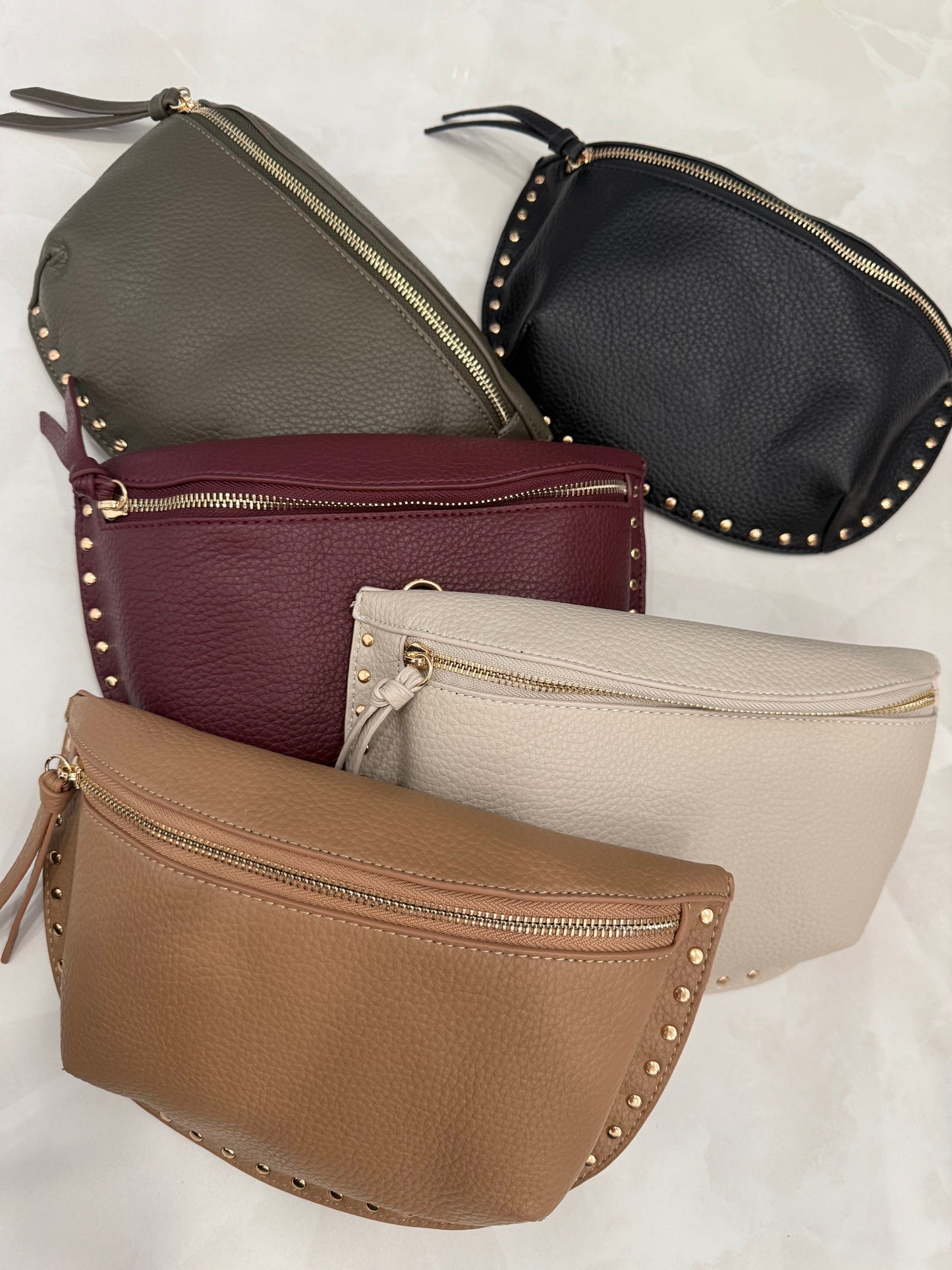 Crossbody Bag With Stud Gold