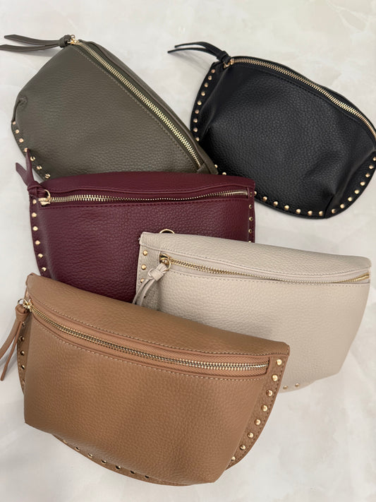Crossbody Bag With Stud Gold