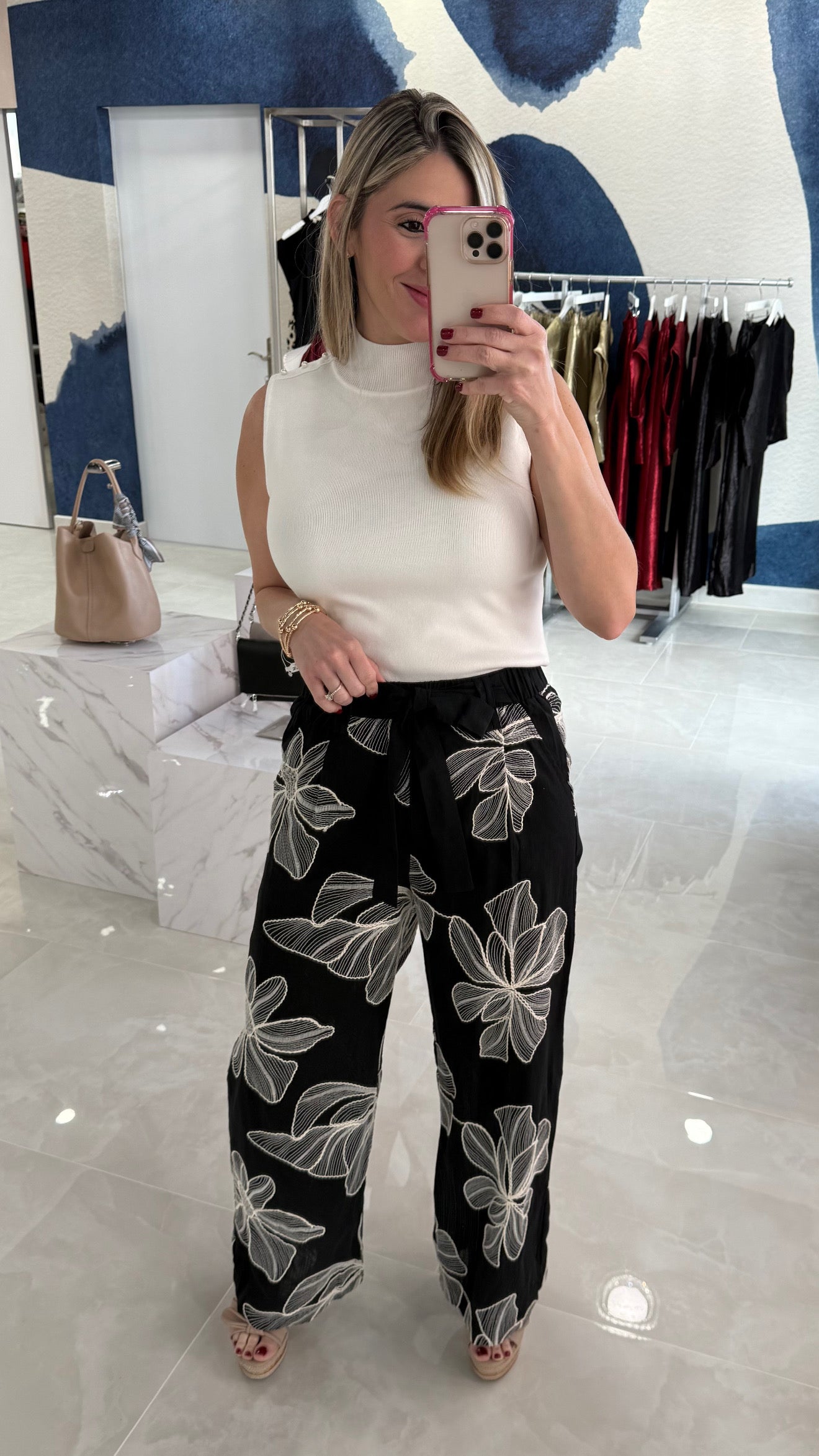 Embroidery Black Pant