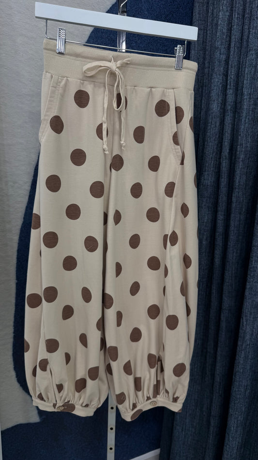 Polka Dots Ballon Pant Taupe