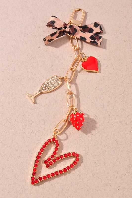 Valentine’s keychain Rhinestone Charm Bag