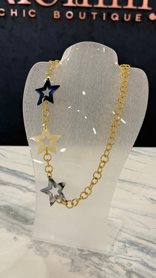 Stars Chain Necklace Gold