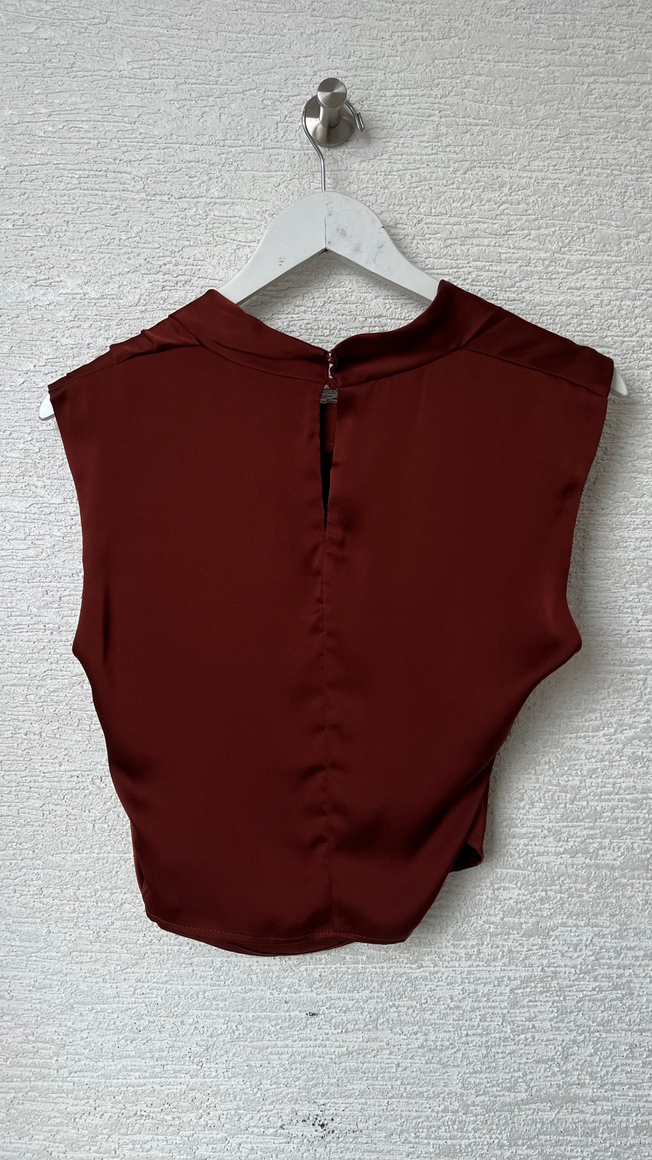 Cowl Neck Satin Top Brown