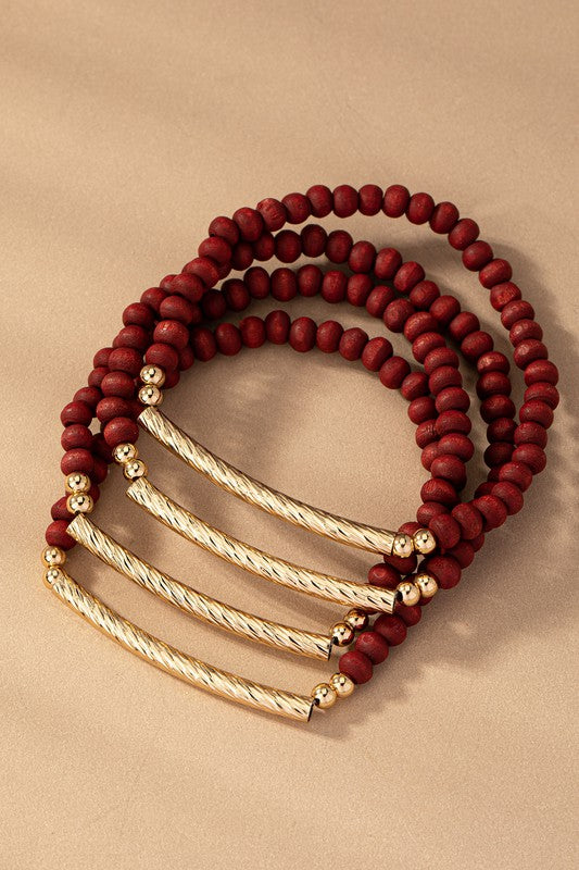 Wood Stretch Bracelet Set