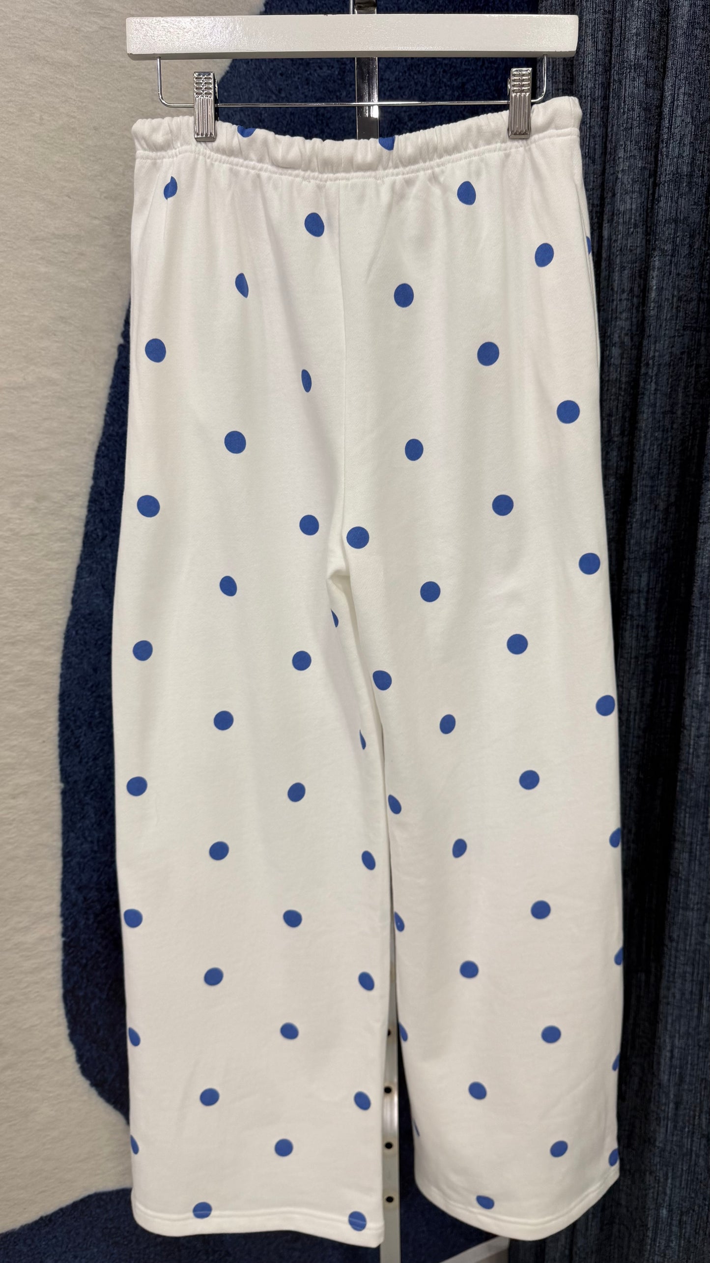Polka Dot Sweater & Pant Set White / Blue