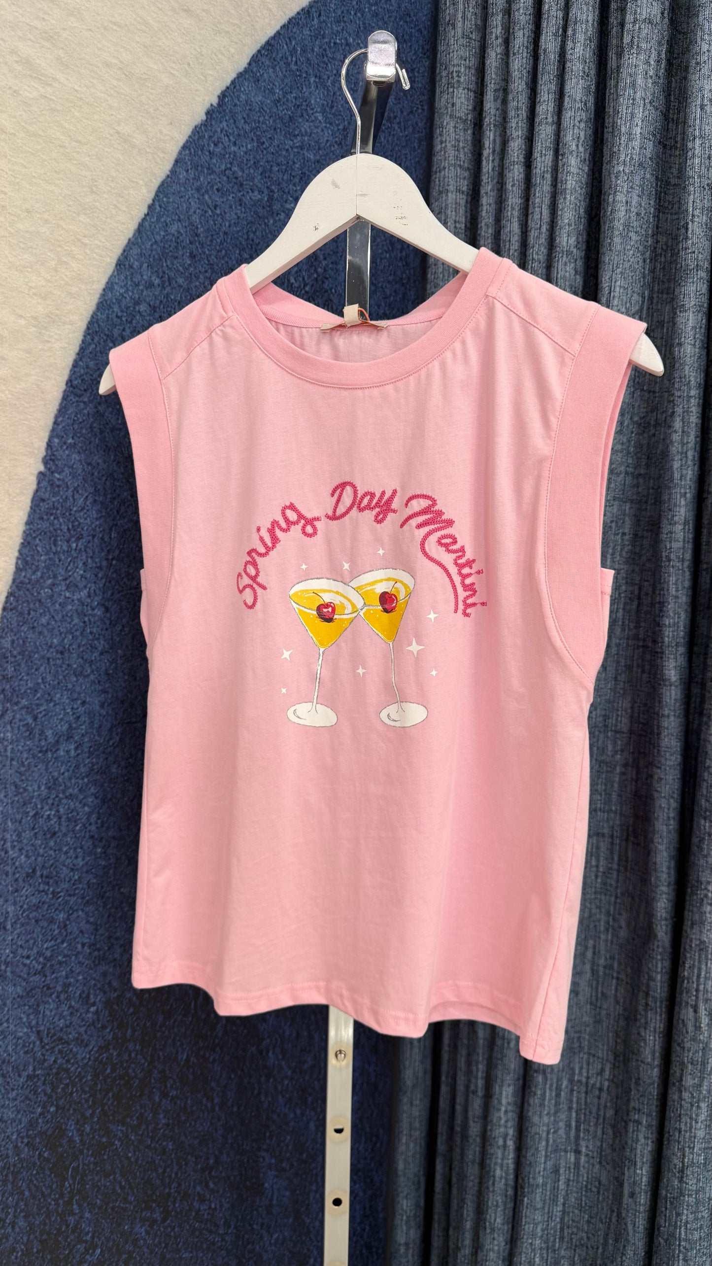 Martini Graphic Embroidered Top