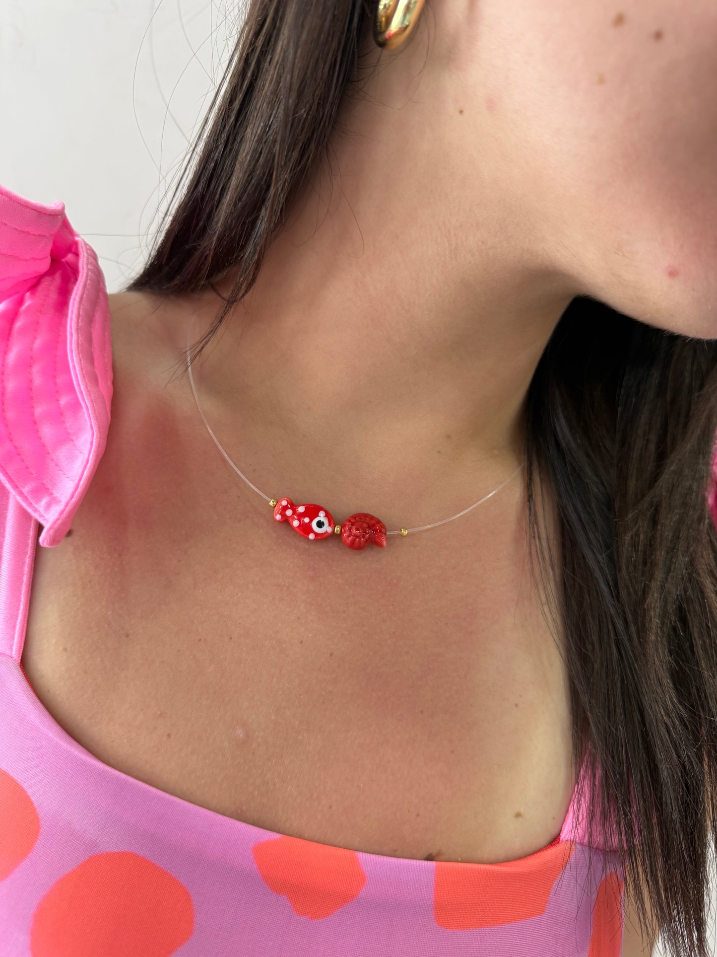Illusion Necklace Ceramic Fish