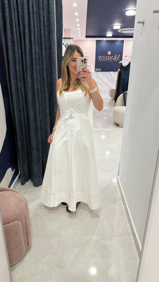 Contrast Stitch Maxi Dress