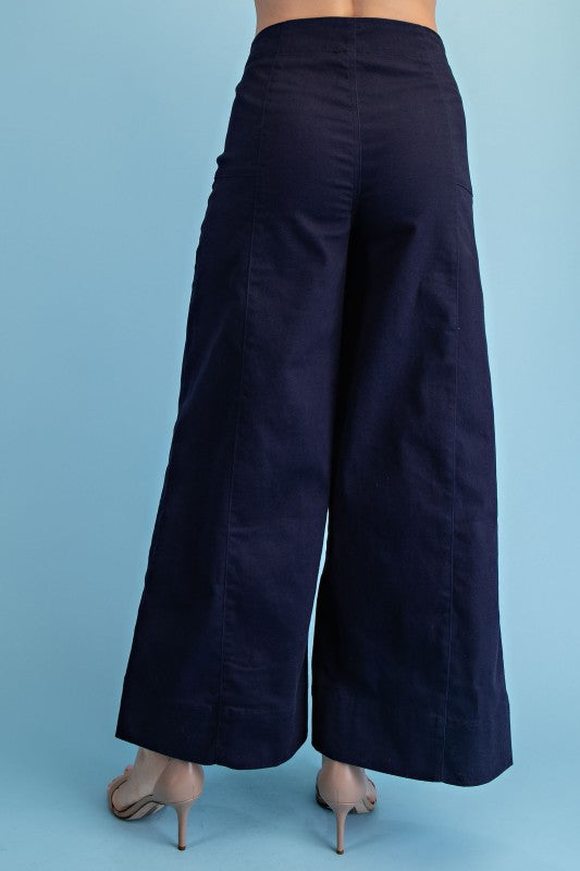 Wide Leg Lightweight Denim Blue