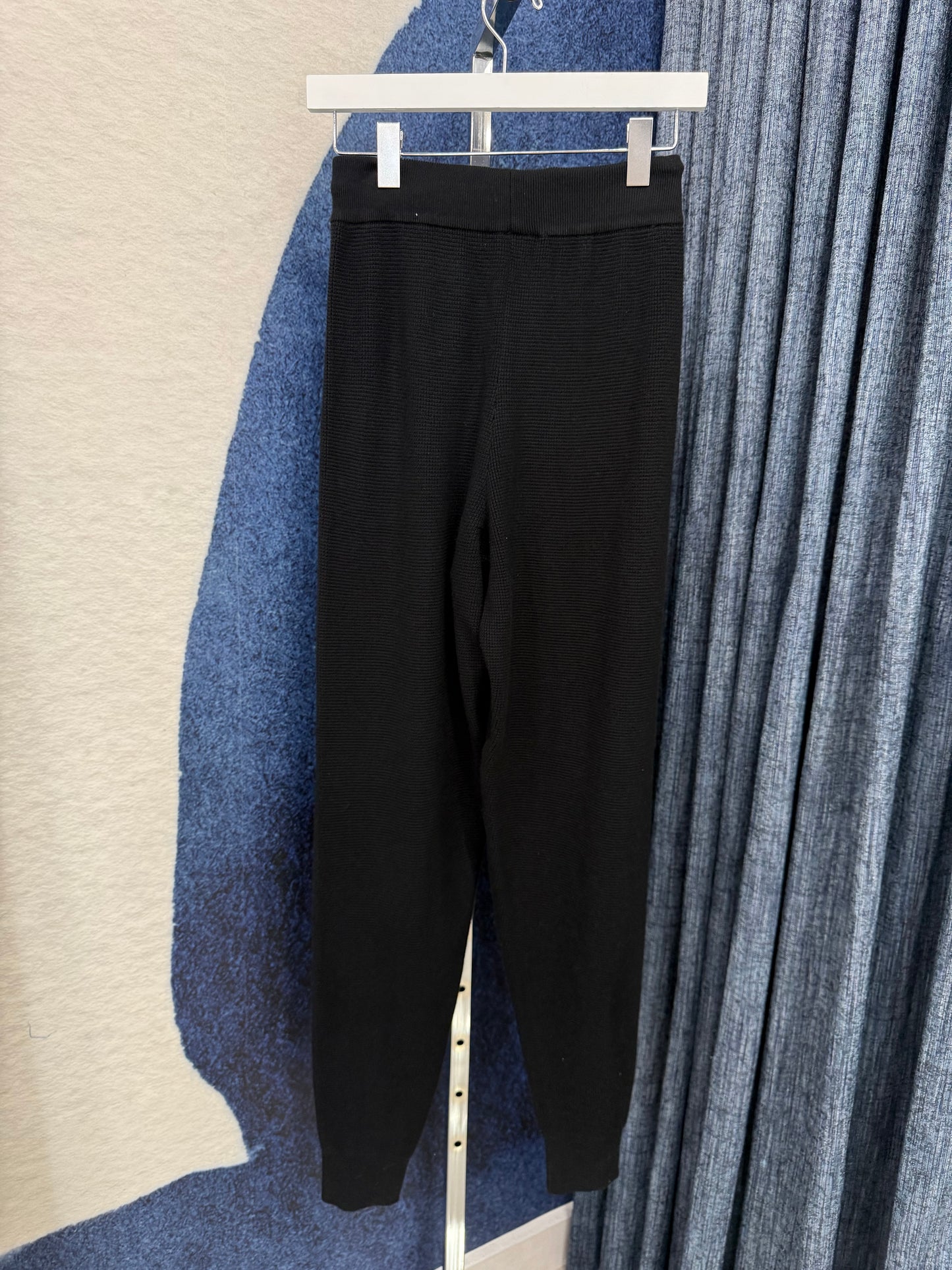 Pearl Detail Sweater Top & Jogger Pant Black