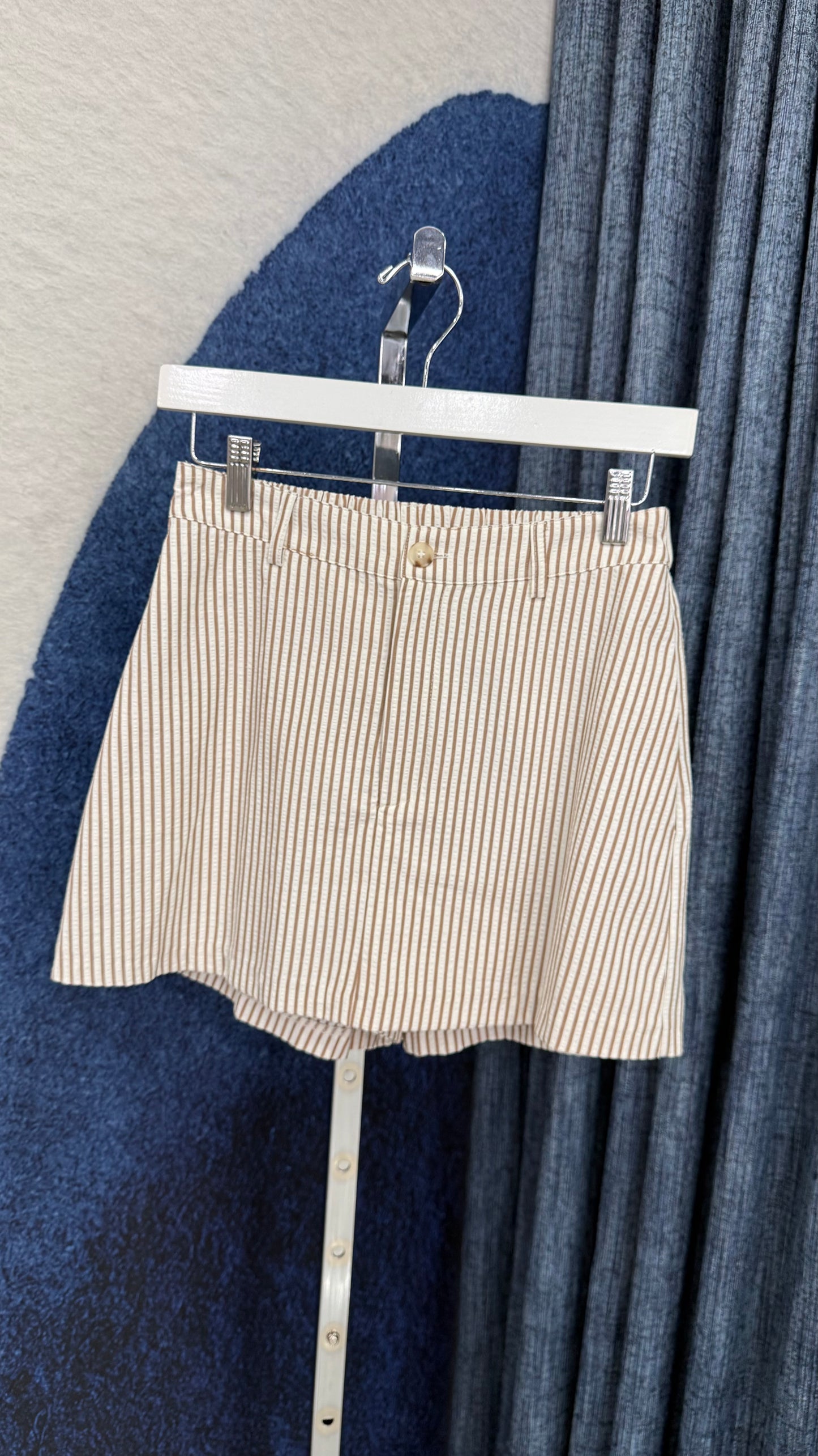Stripe Skort Taupe/White