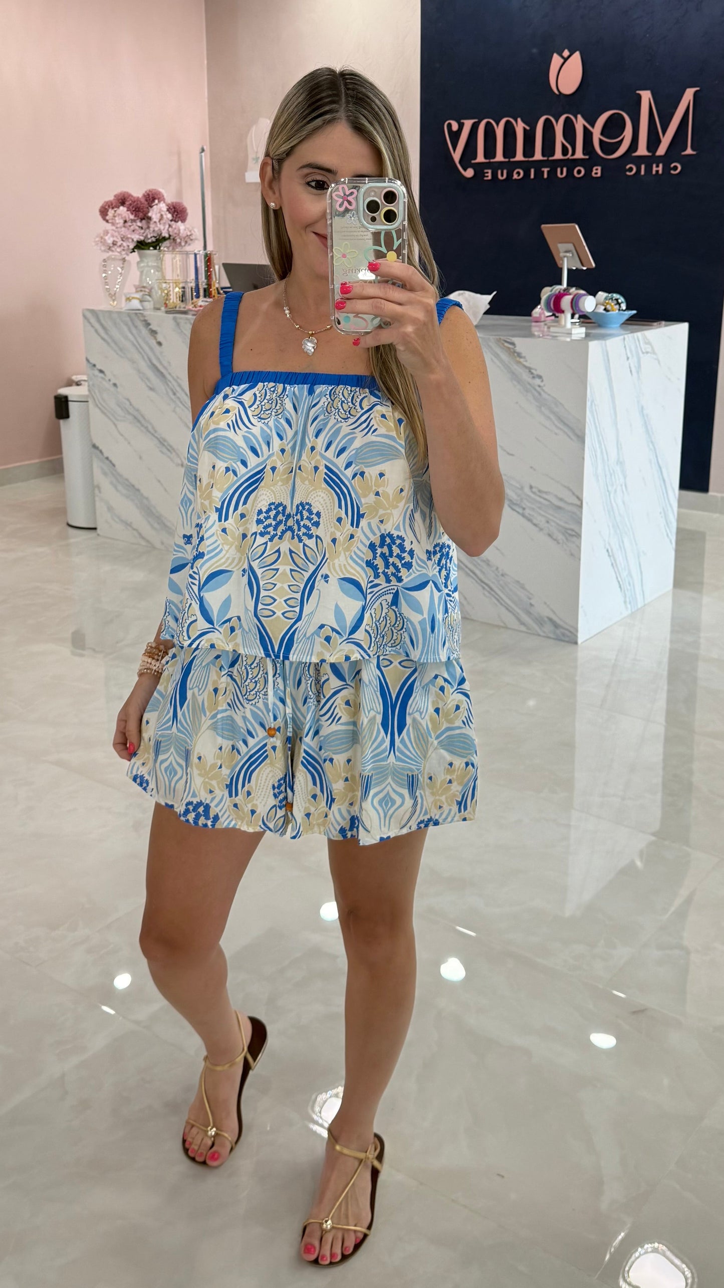 Printed Top & Short Set