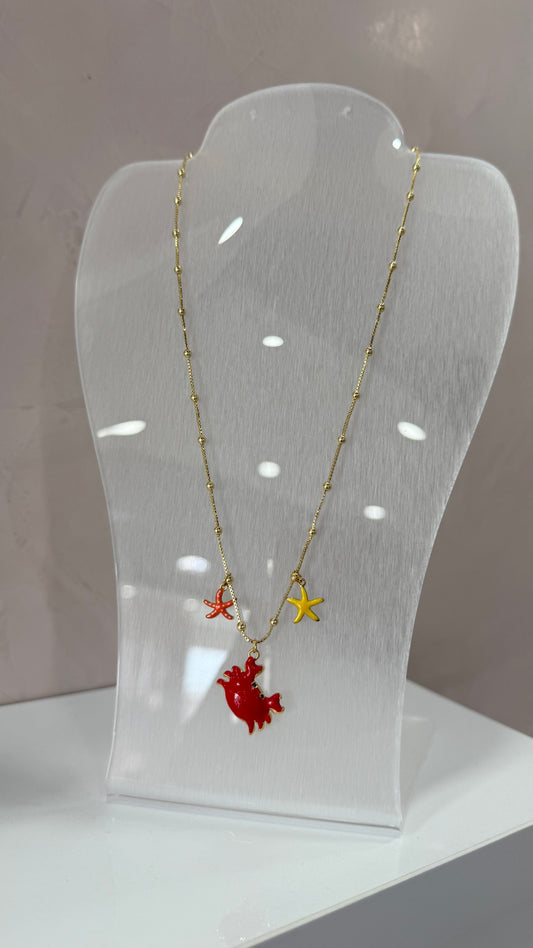 Coral Crab Necklace