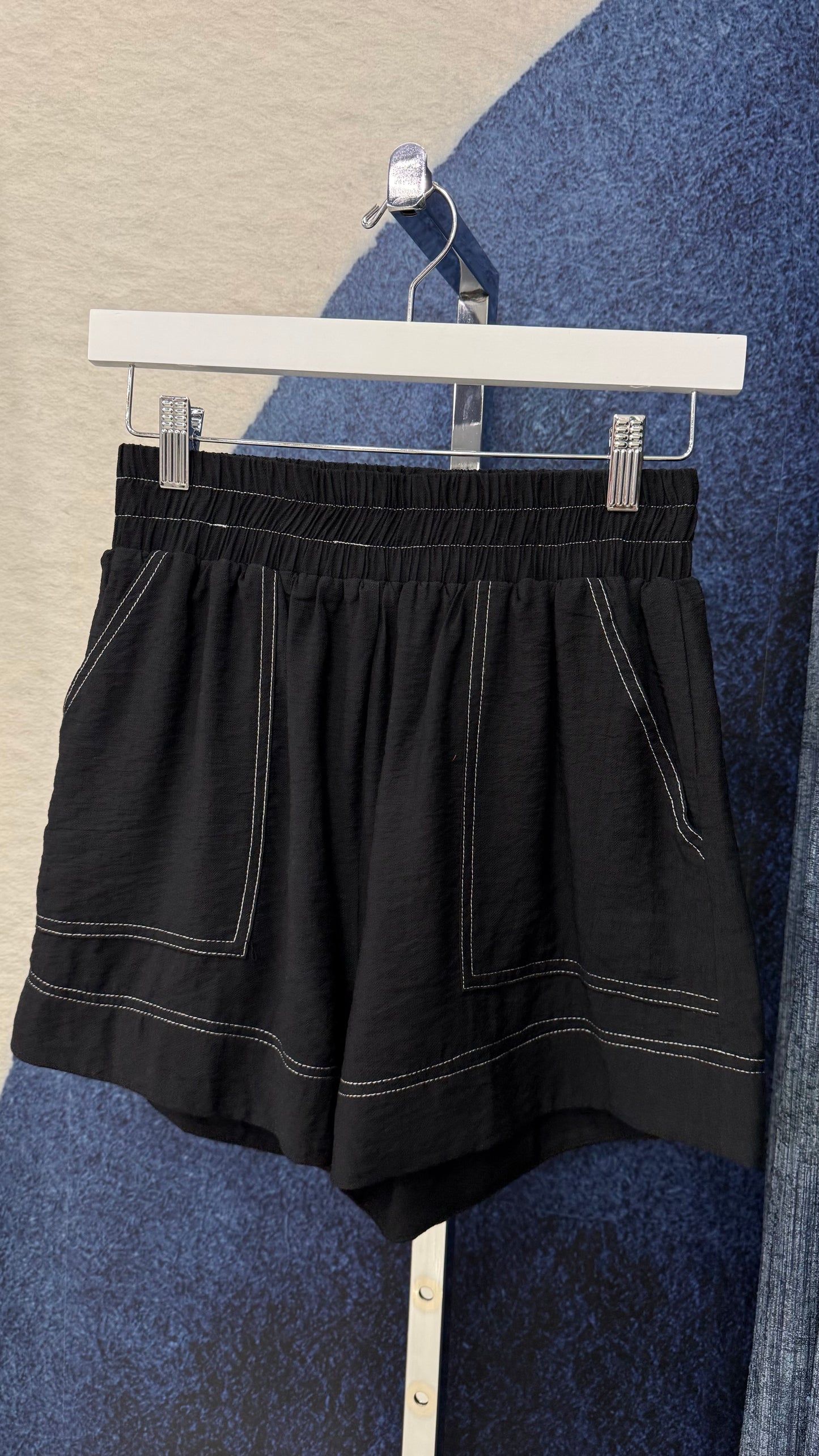 One Shoulder Top & Short Black