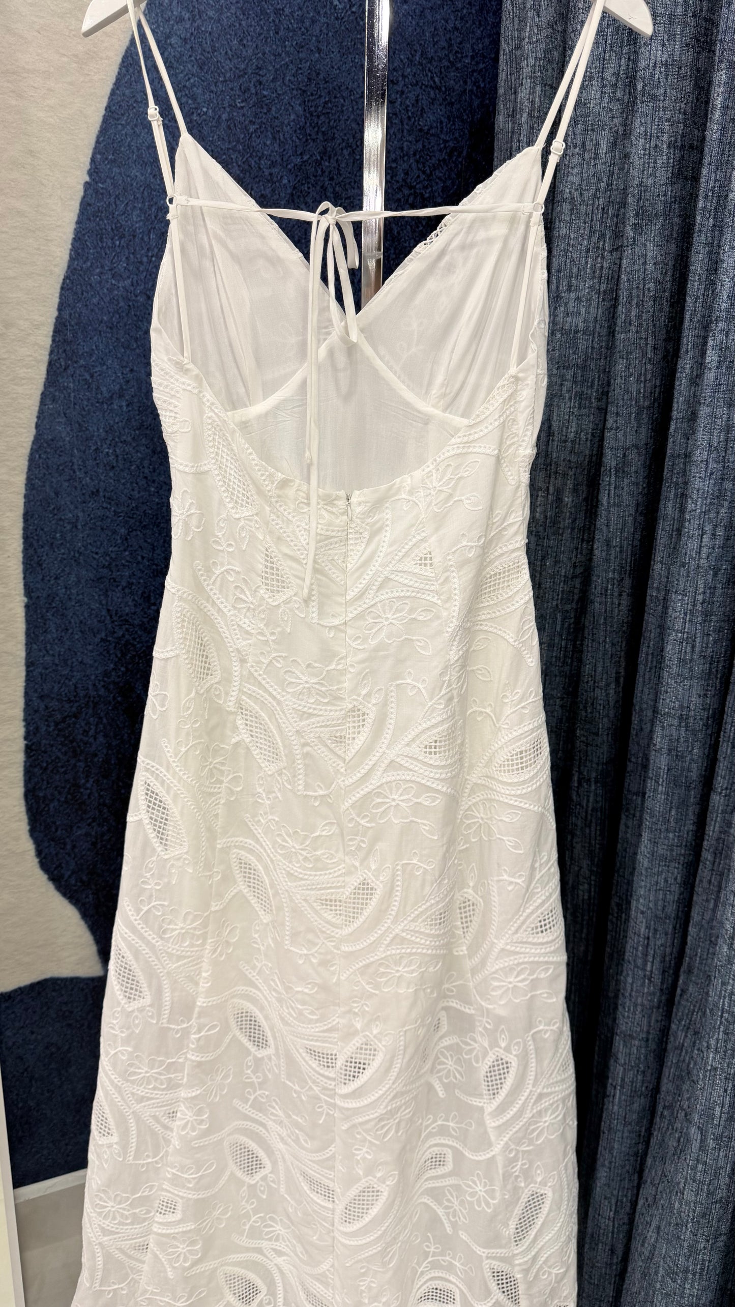 Embroidery Maxi Dress White