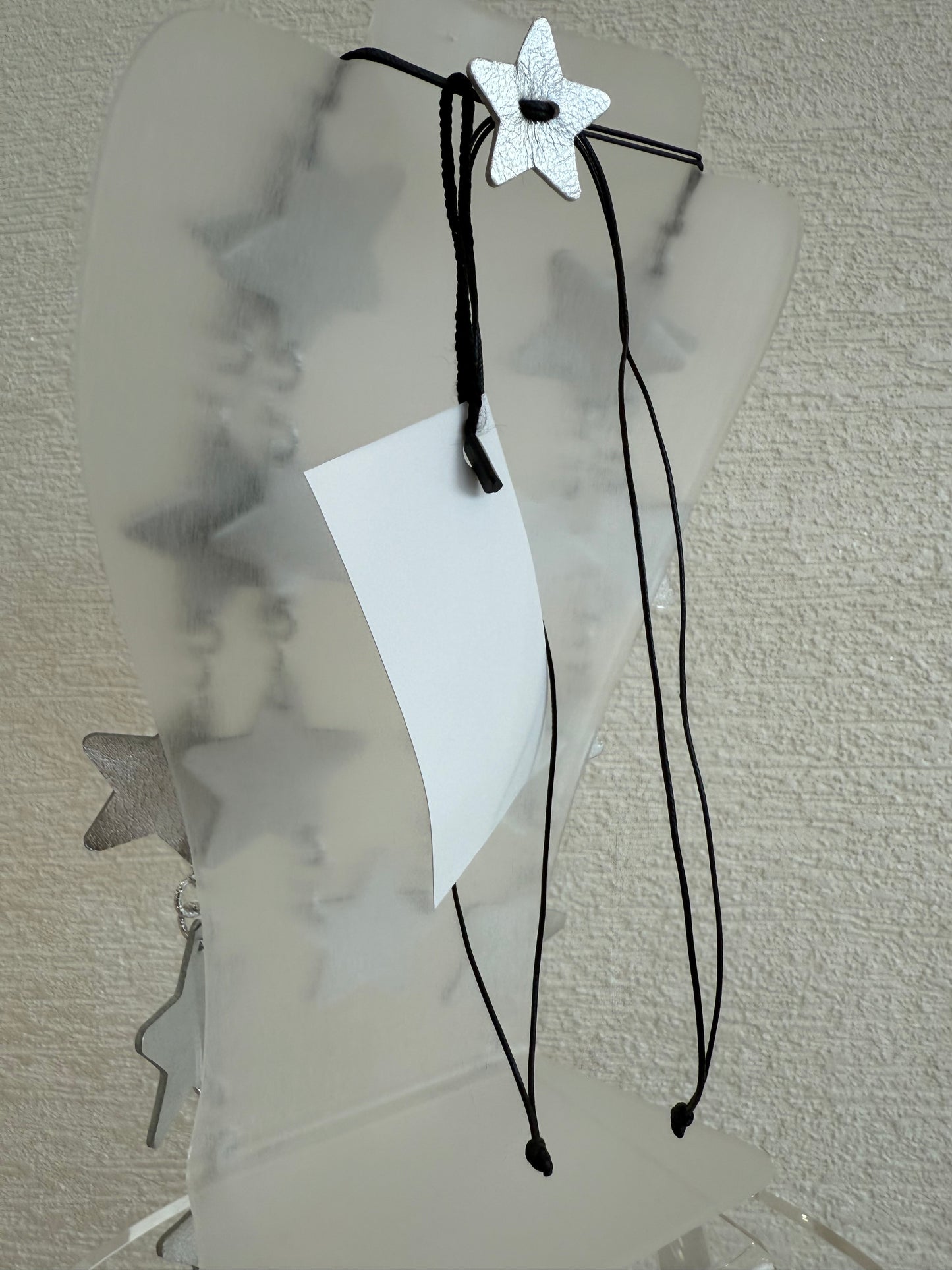 Leather Star Necklace Silver