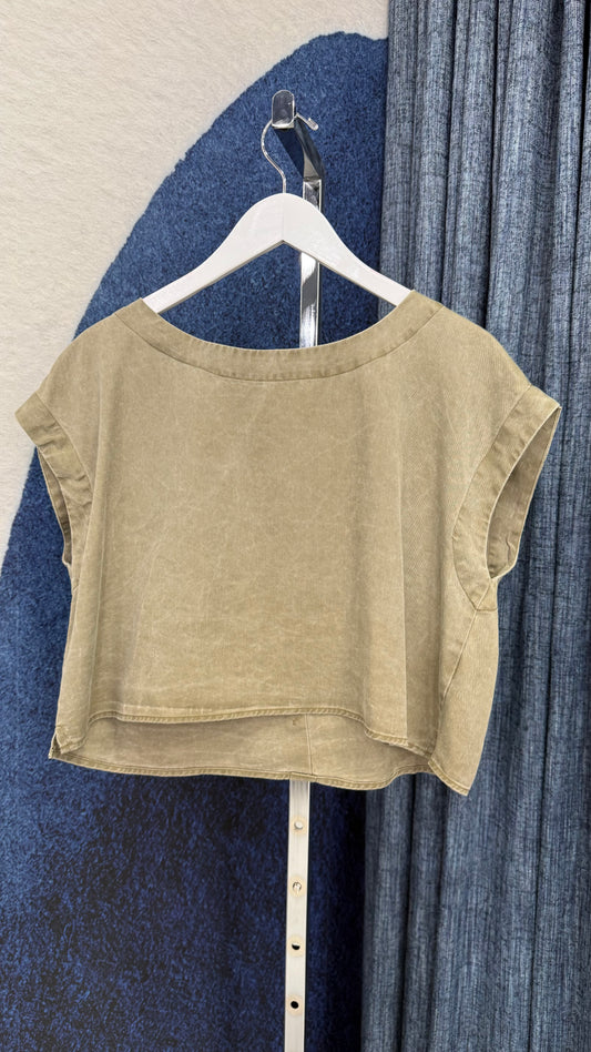Mineral Olive Tencel Top