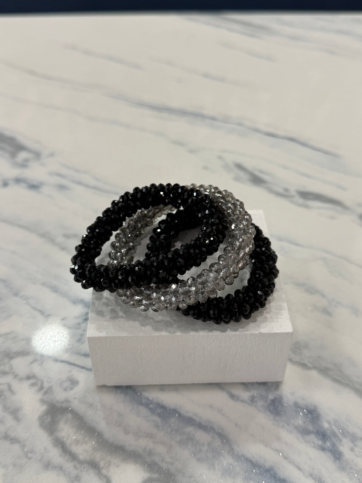 Beaded Bracelet Bundle Black & Gray