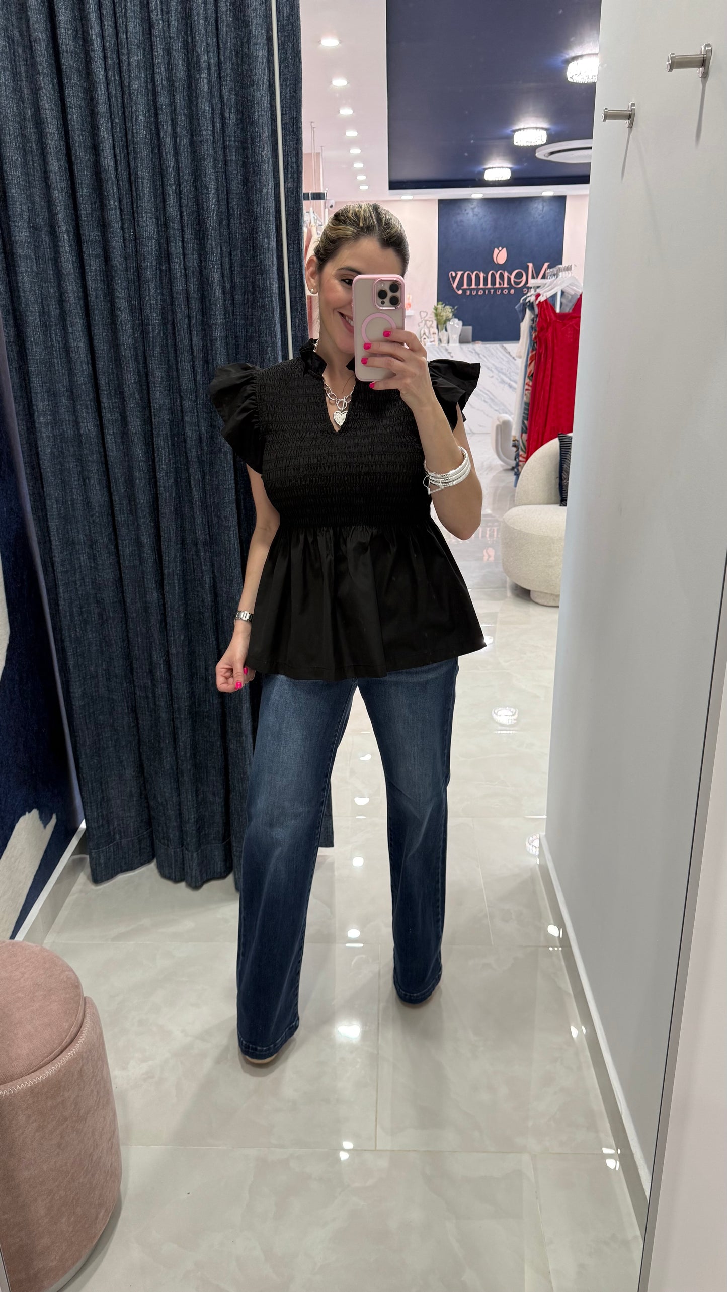 Peplum Top Black