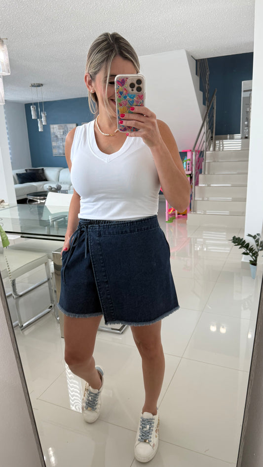 Dark Denim Skort