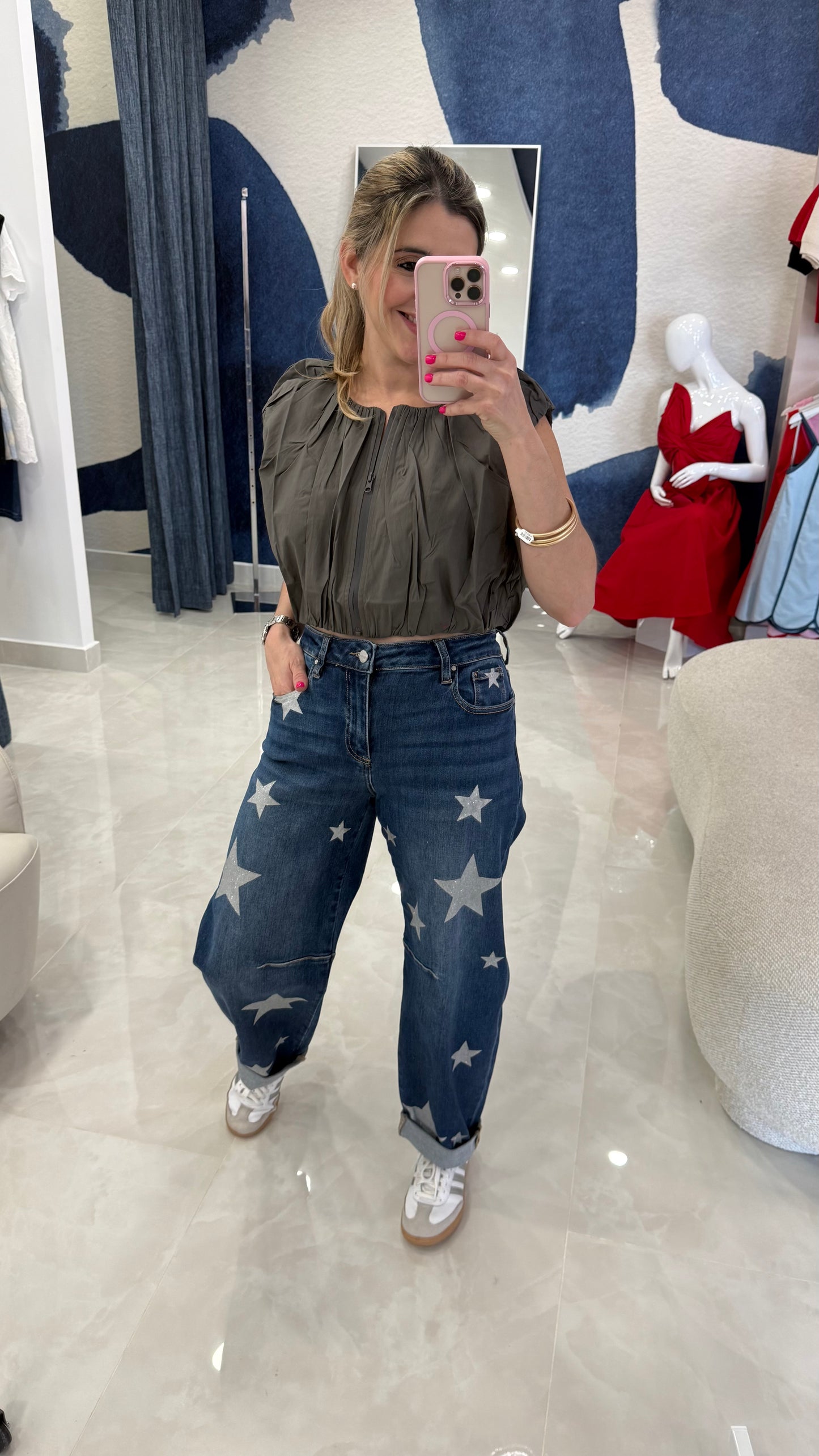 Sparkle Star Barrel Jean