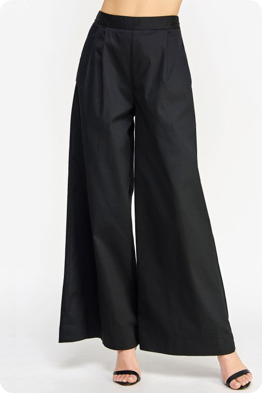 One Shoulder Bow Crop Top & Pant Black