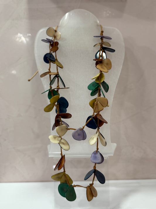 Handmade Necklace Multi Color Petal