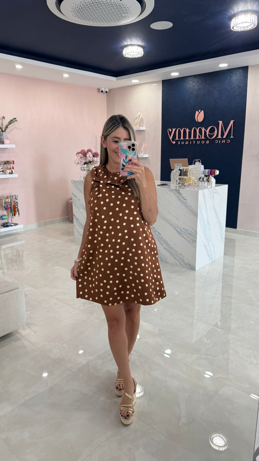 Polka Dot Dress Brown