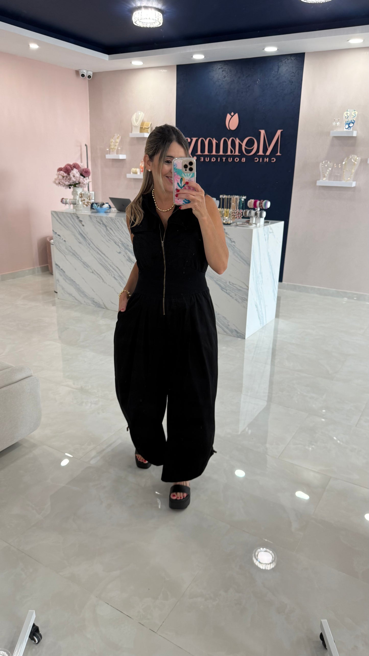 Zip Ash Black Jumpsuit