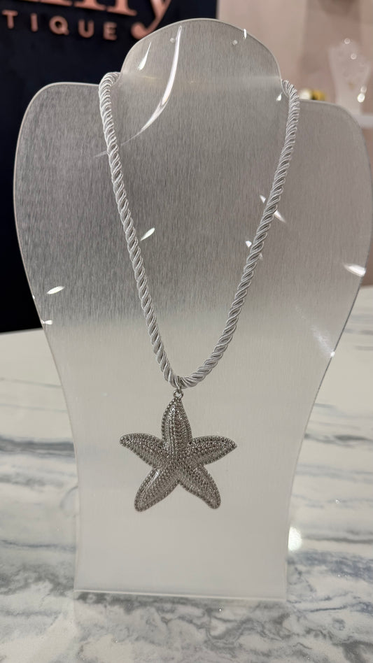 Starfish Silver Rope Necklace