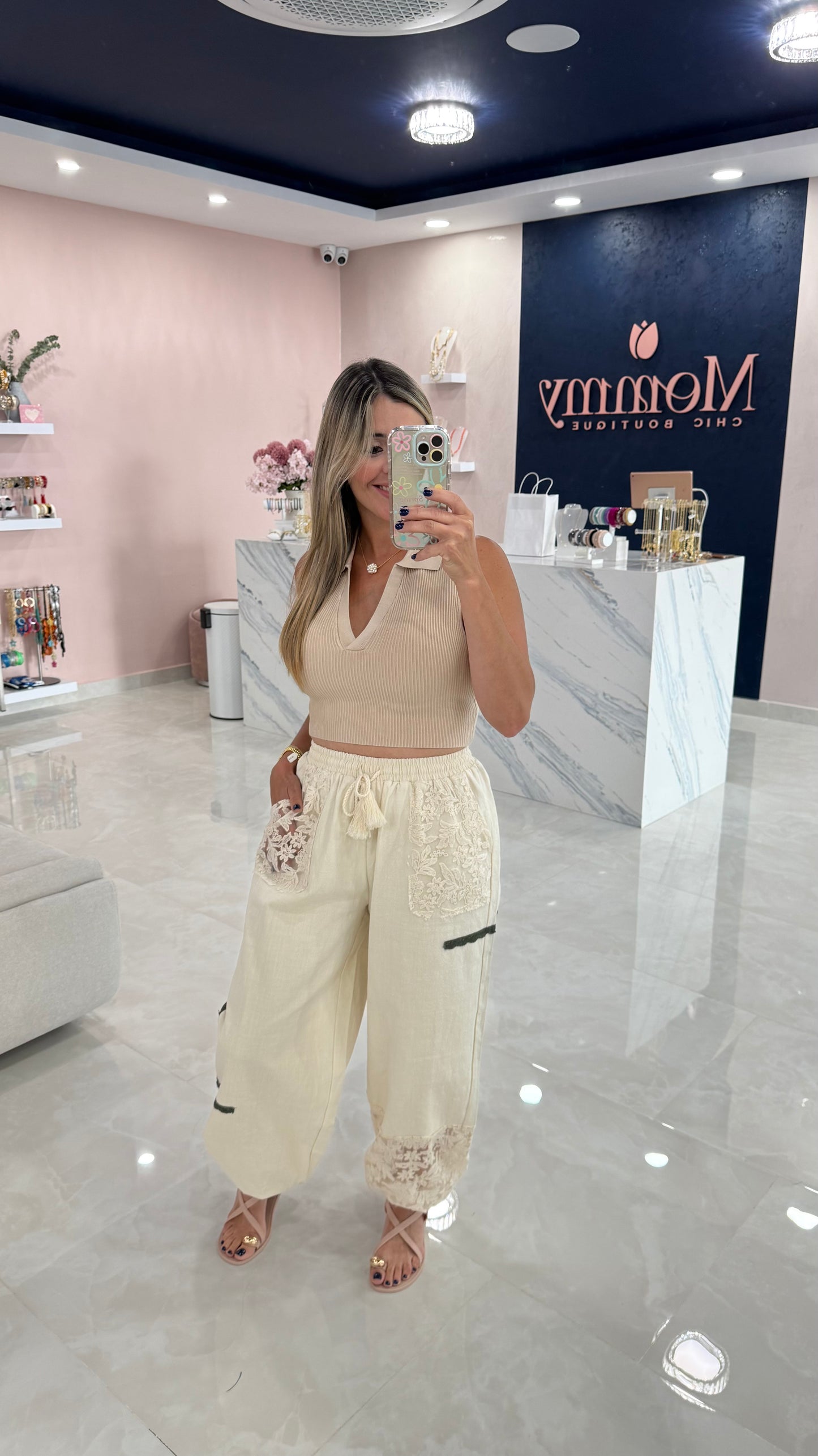 Lace Detail Jogger Pant