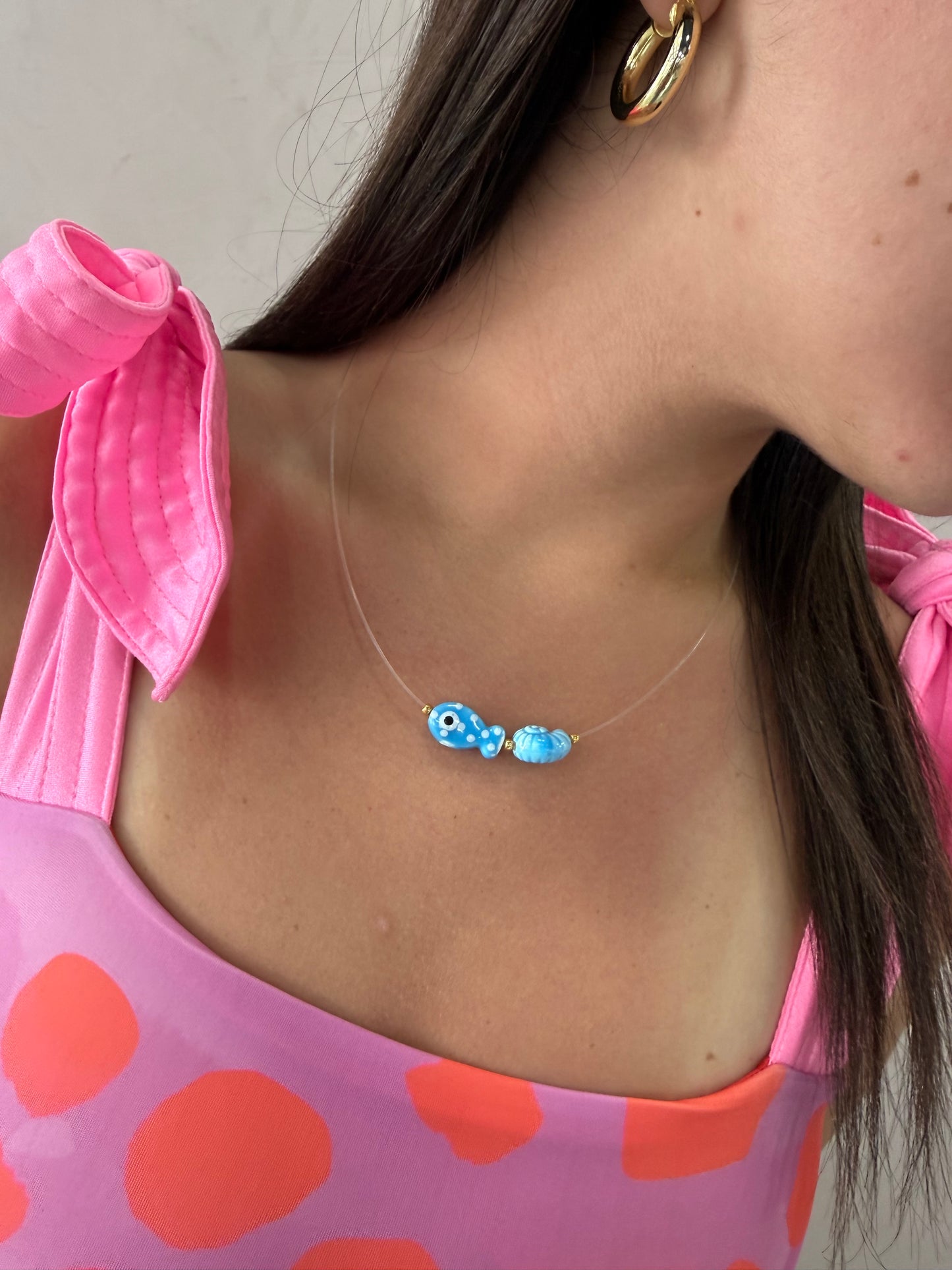 Illusion Necklace Ceramic Fish