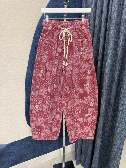 Bandana / Paisley Print  Denim Burgundy