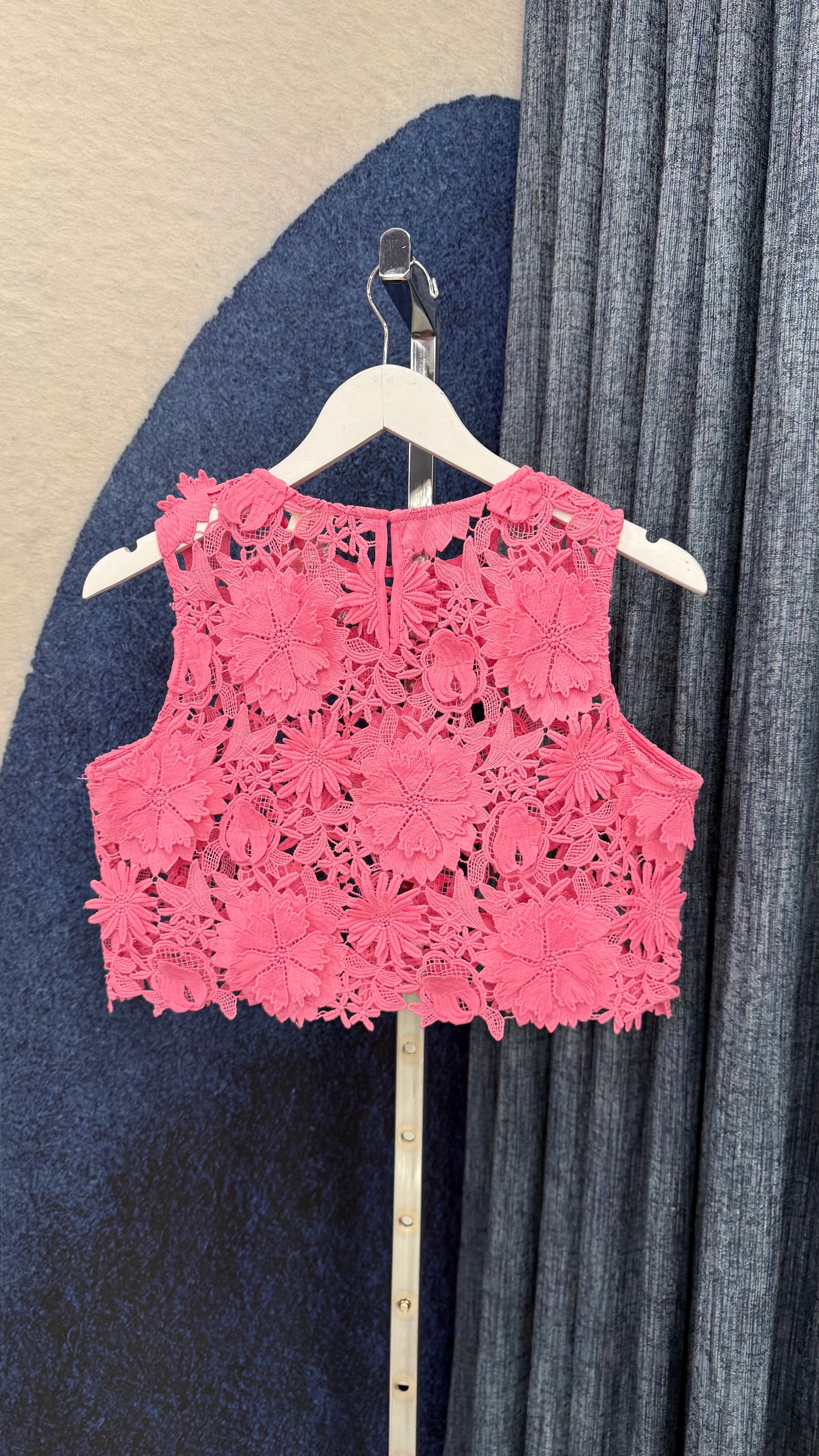 Embroidery Top & Skirt Set Pink