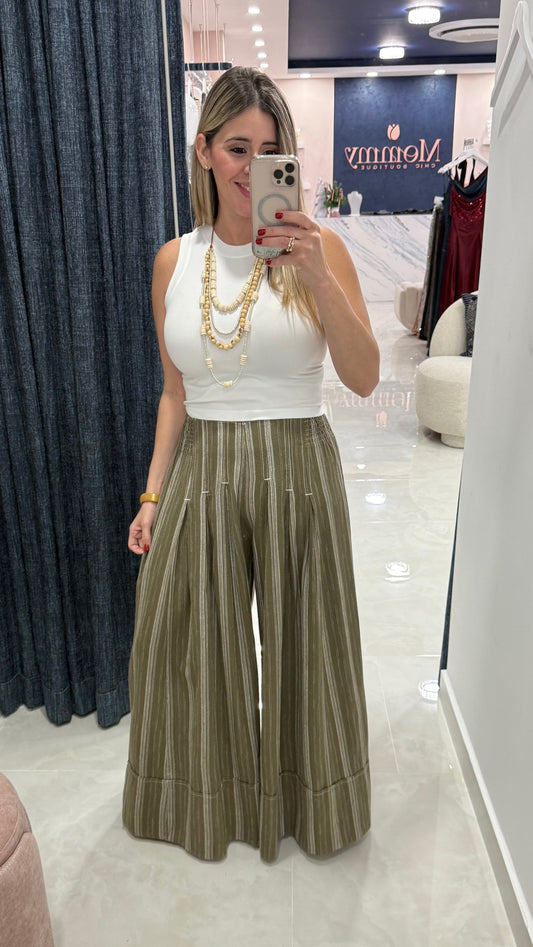 Pleated Pant Olive