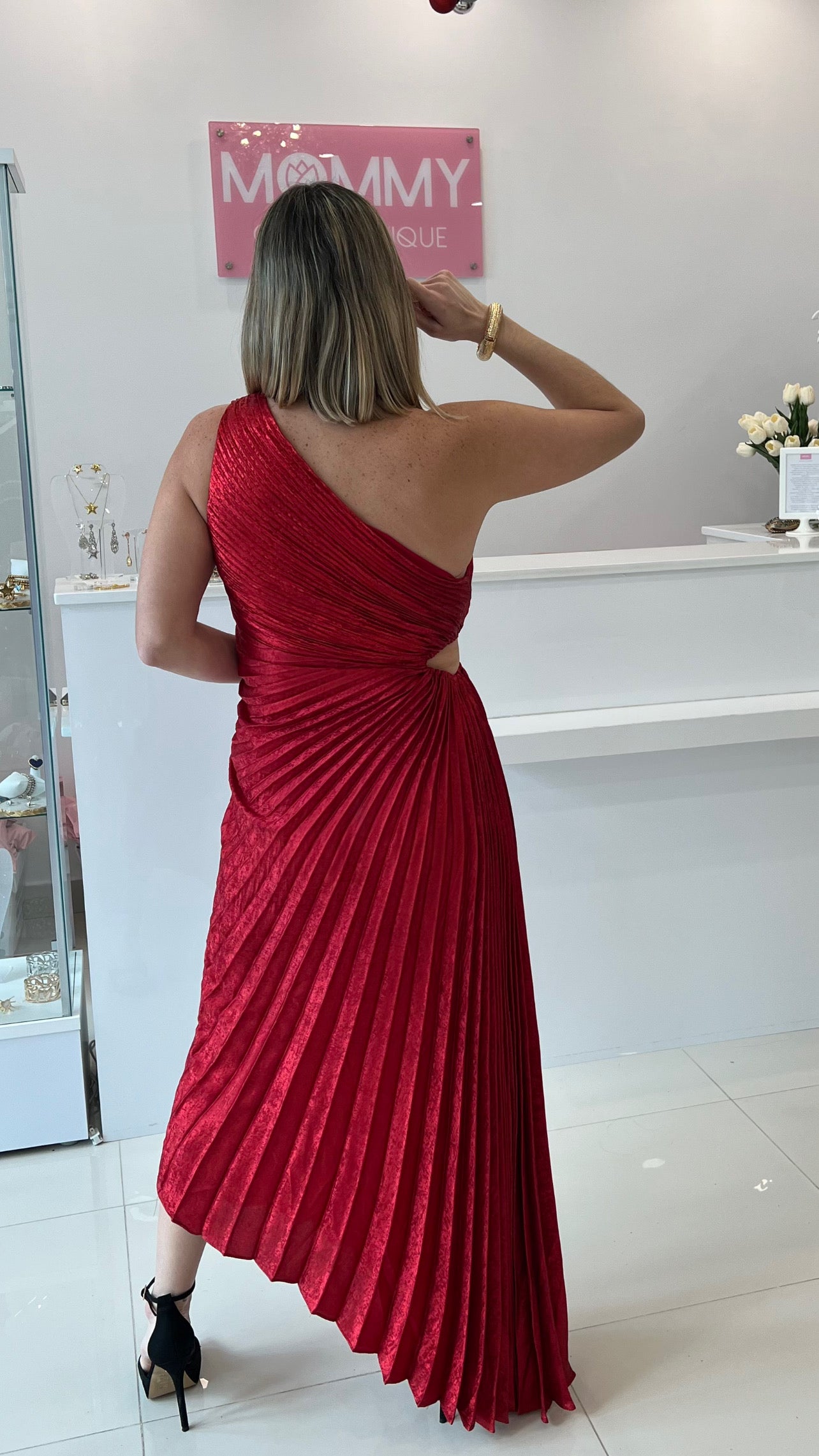 One Shoulder Dress With Open Cut