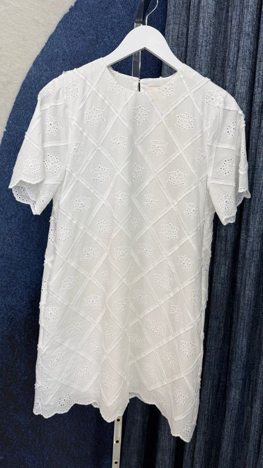 Embroidery Cotton Dress White