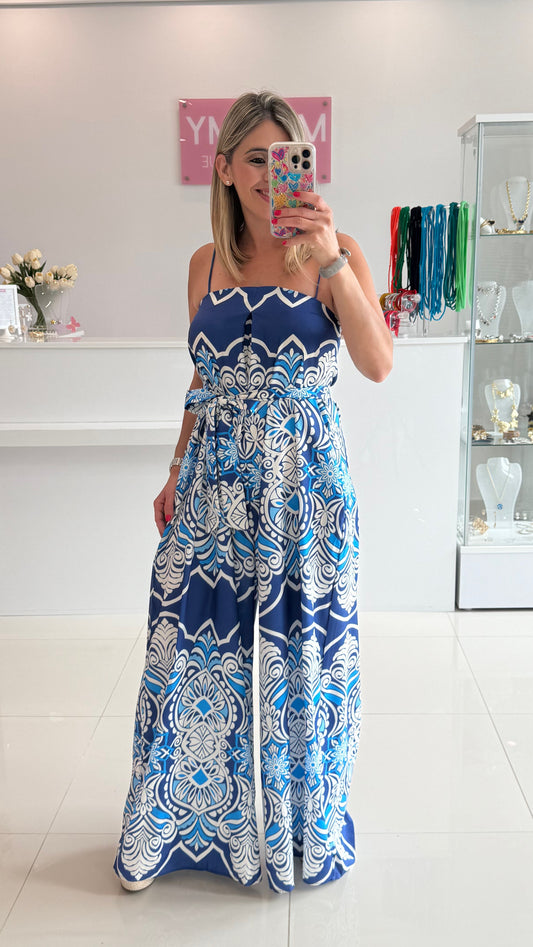 Printed Jumpsuit  Blue