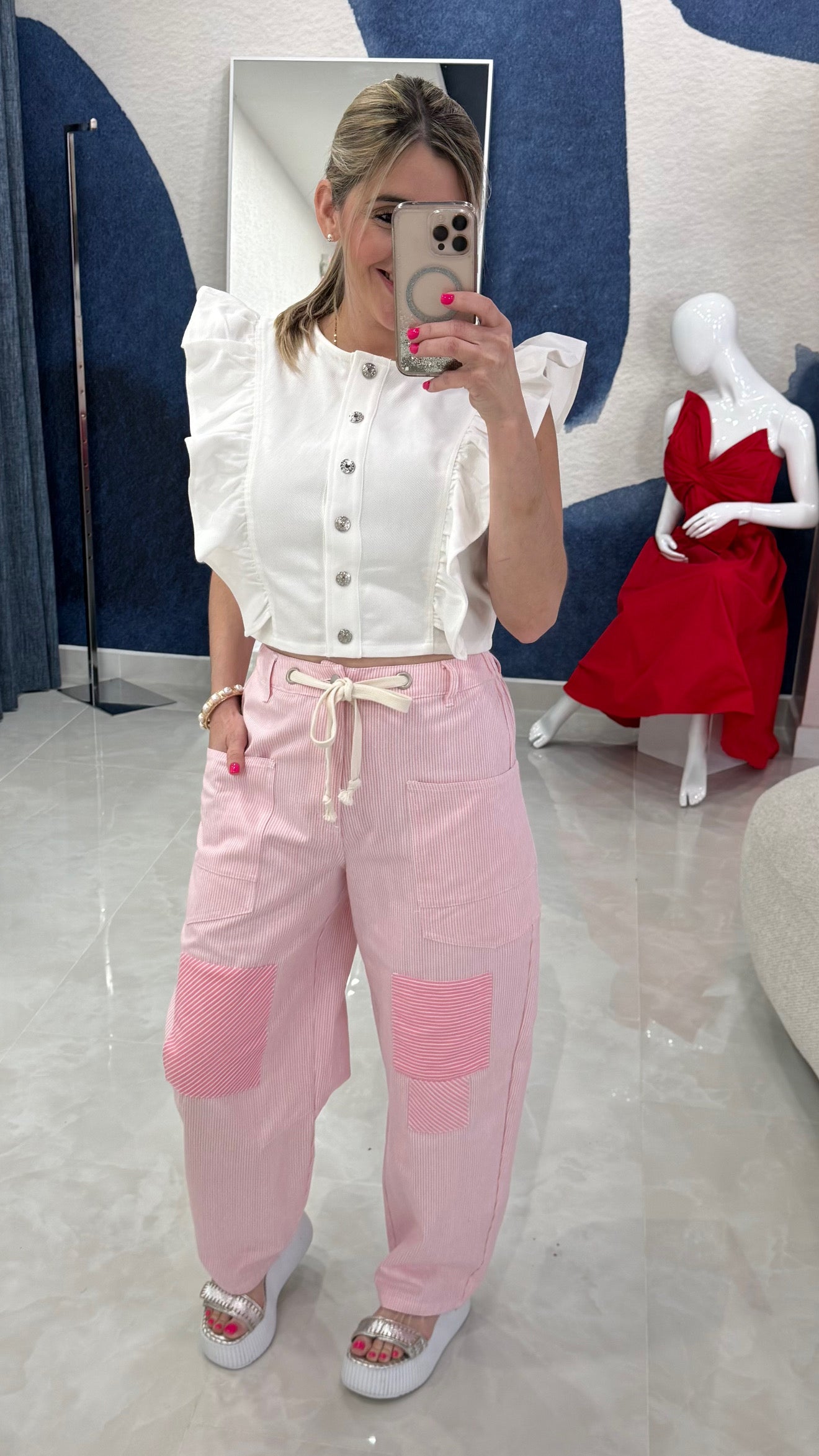 Stripped / Patch Pant Pink