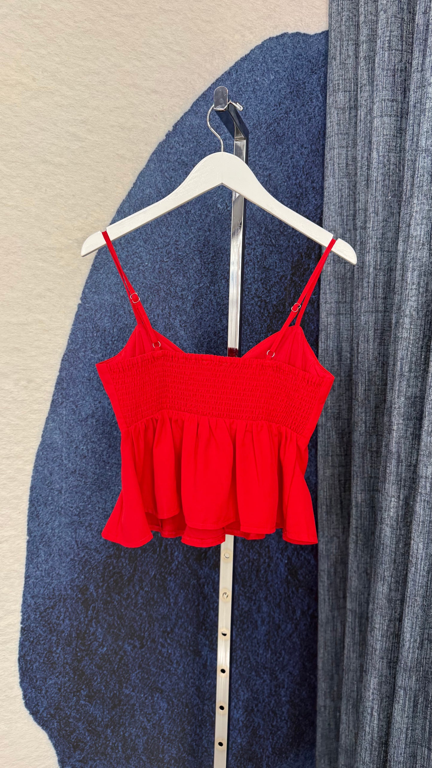 Peplum Top & Pant Set Red