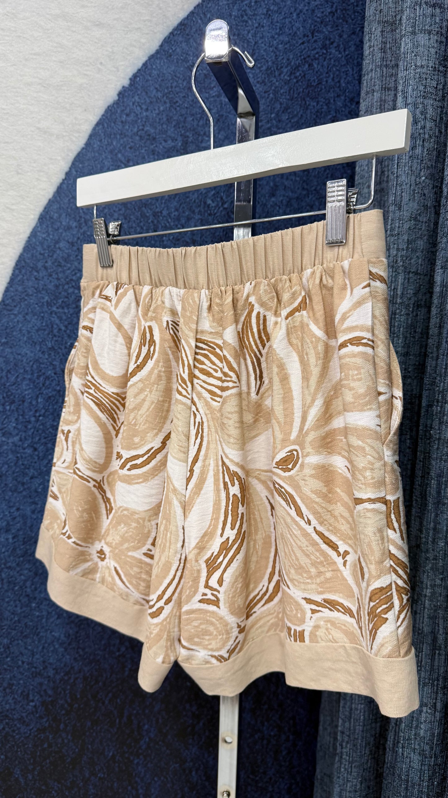 Printed Top & Short Taupe