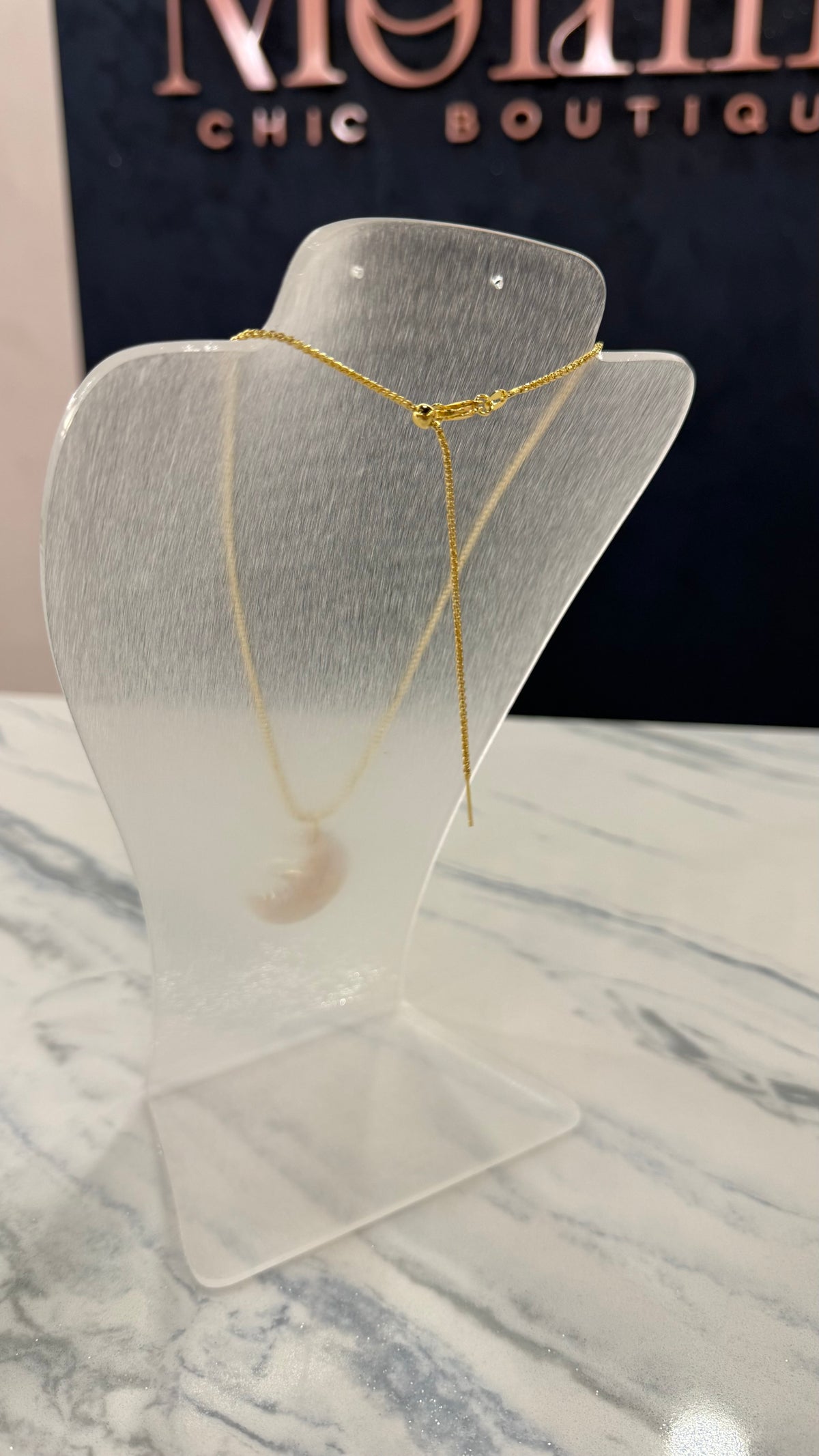 Adjustable Gold Necklace Moon