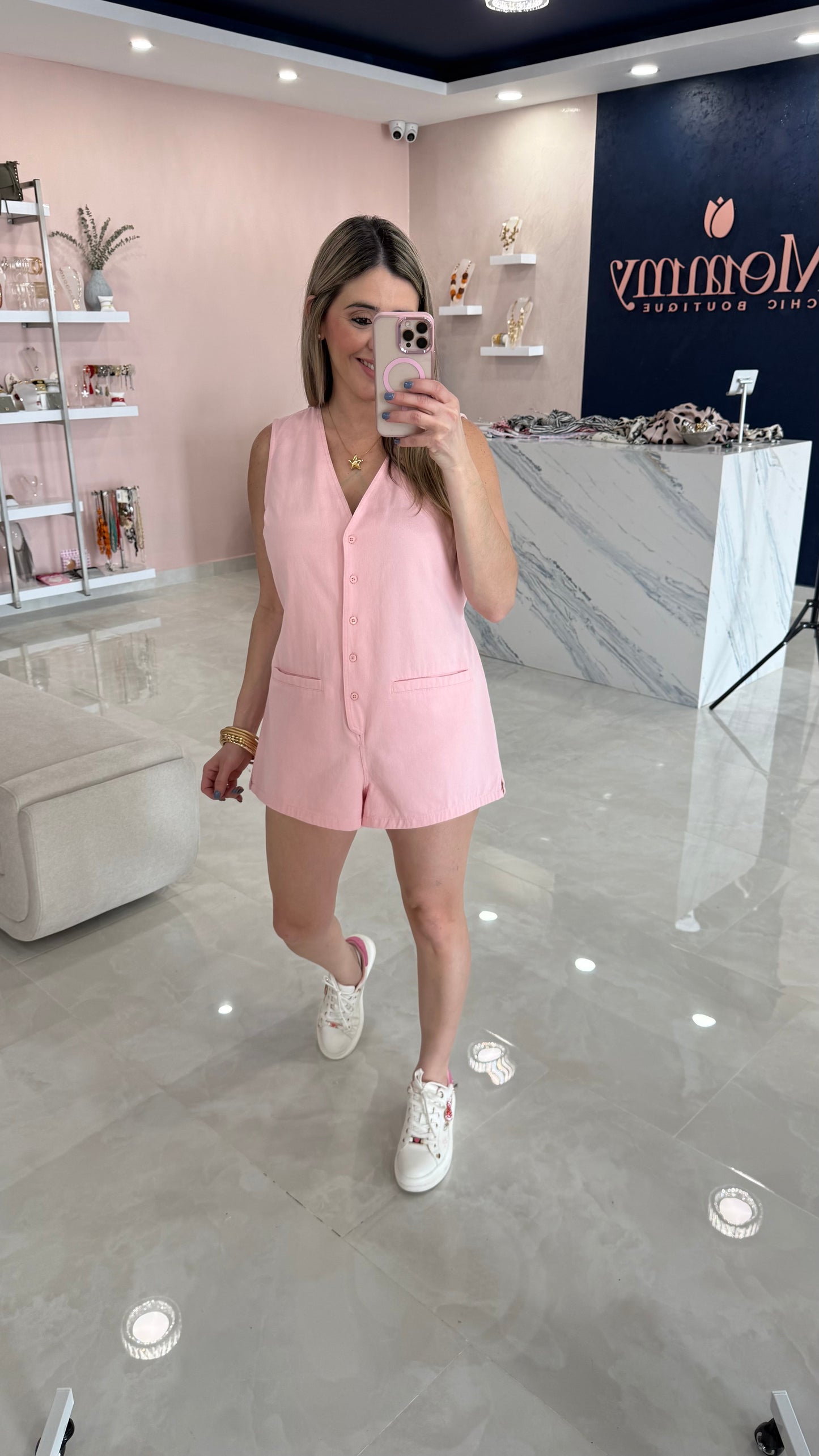 Sleeveless V Neck Romper