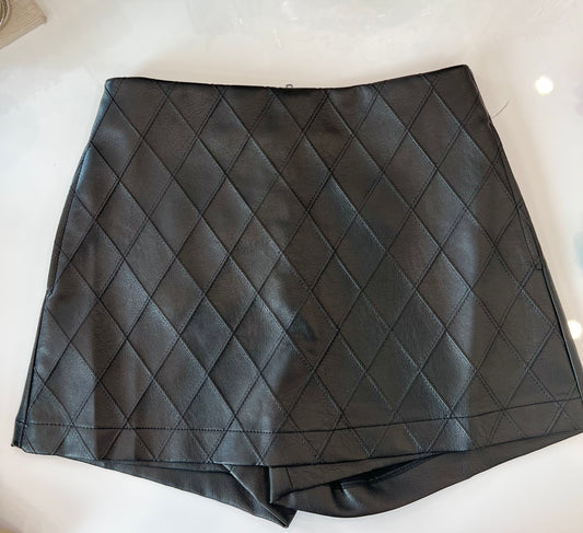 Leather Skort BLACK